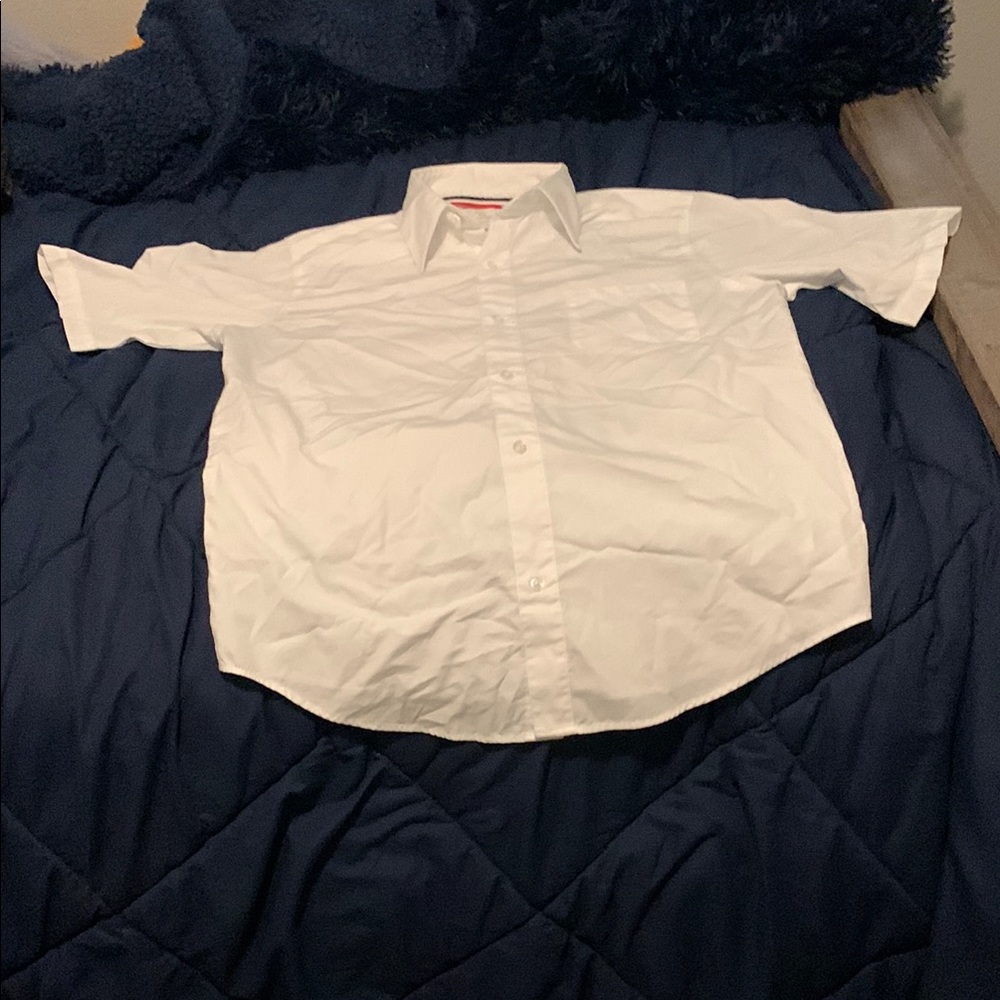 French Toast White Button Down Short Sleeve Shirt